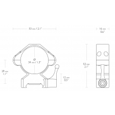 X Precision Steel Ring Mounts 34mm | Low Picatinny | Hawke